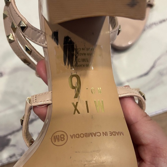 Mix No. 6 Women's Blush Studded Heels - Picture 2 of 10